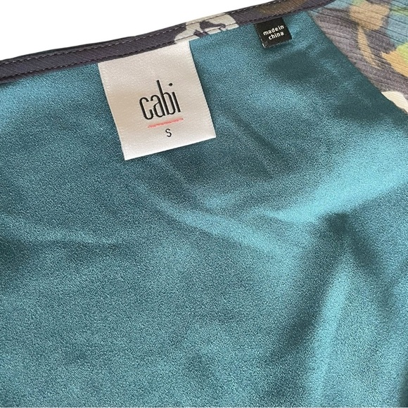 Cabi Dress Women Small Green White Pirouette Floating Floral Flower Preppy Bloom - Picture 6 of 12